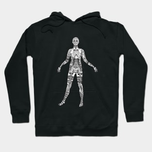 Abstract Cyborg - Robot With The Mandala Effect Hoodie